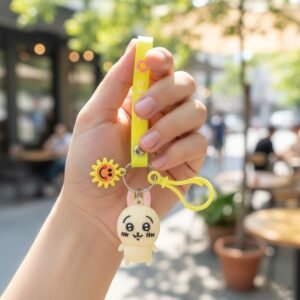 Cartoon Bunny Silicone Keychain – Soft & Durable Bag Charm