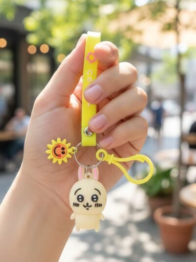 Cartoon Bunny Silicone Keychain – Soft & Durable Bag Charm