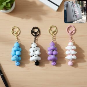 Cloud Keychain with Bell – Cute Cartoon Accessory