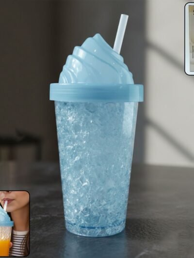 Ice Cream Swirl Sipper Bottle – Stylish 500ML Reusable Tumbler