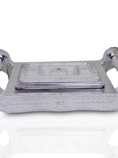 Silver Gift Box – Royal 4-Section Dry Fruit & Chocolate Box | Organivo