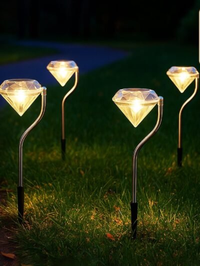 Diamond Solar Garden Lights – Elegant Waterproof LED (4-Pack)