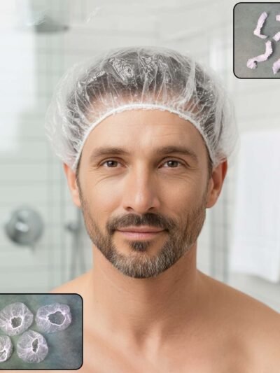 Men's Disposable Shower Caps – Waterproof Hair Protection Pack of 5