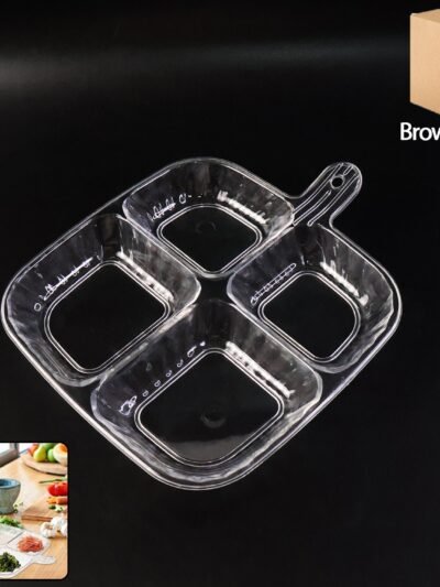 Plastic 4-Compartment Serving Tray – Durable & Portable Kitchen Tray