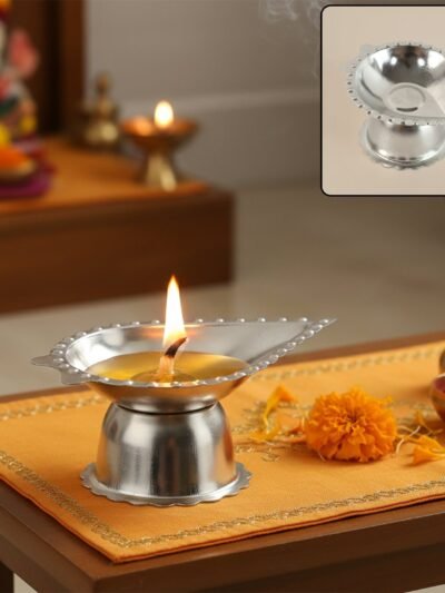 Stainless Steel Diamond Design Agarbatti & Diya Stand – Durable & Elegant