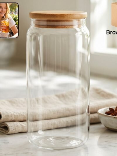 Airtight Glass Storage Jar � Elegant Kitchen Canister for Freshness
