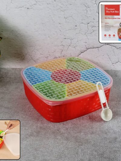 Dry Fruit Box with Spoon – BPA-Free 7-Compartment Organizer