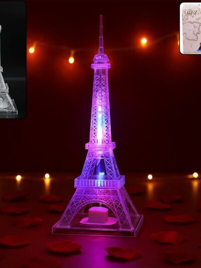 LED Eiffel Tower Decorative Night Light – Multicolor Crystal Lamp