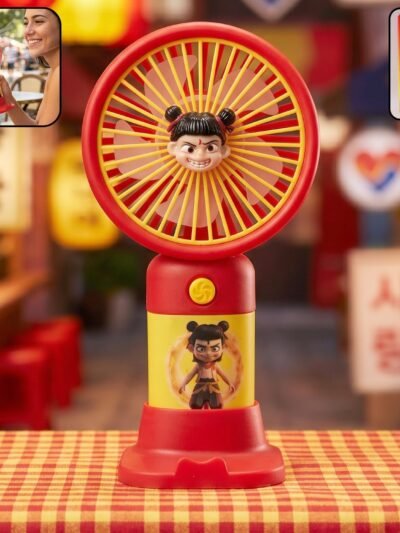 Cute Cartoon Character Mini Fan � Portable & Rechargeable for Kids