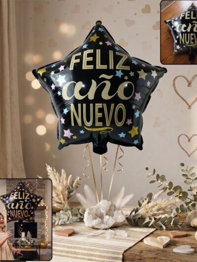 Black Star Feliz Ano Nuevo Foil Balloon � Bright Festive Decor