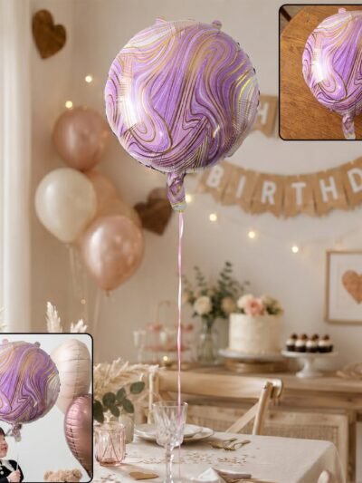 Round Marble Foil Balloon � Bright Party Decoration 15cm