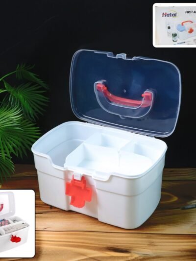 First Aid Box – Portable Medicine Storage with Tray | Organivo