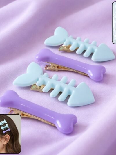 Fishbone Hair Clip Set – Cute & Strong Grip Pack of 4