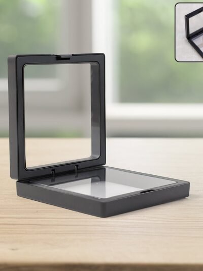 Jewellery Display Box – Transparent Floating Frame Organizer 9x9 cm