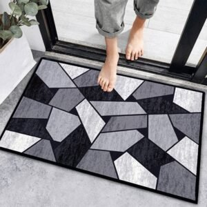 Geometric Anti Slip Door Floor Mat – Stylish & Water Absorbent