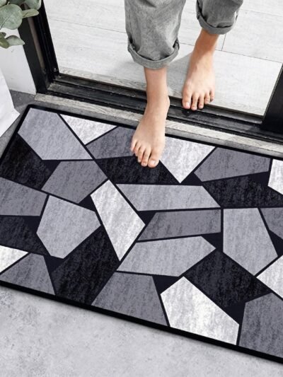 Geometric Anti Slip Door Floor Mat – Stylish & Water Absorbent