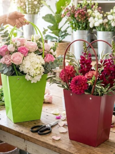 Flower Packaging Bag � Reusable Waterproof Gift Carrier for Bouquets