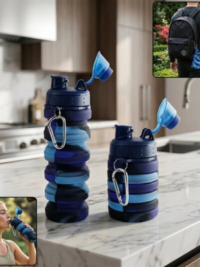 Collapsible Silicone Water Bottle – 500ml Travel-Friendly