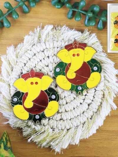 Lord Ganesha Wall Hanging Stickers – Set of 2 Vibrant Decor