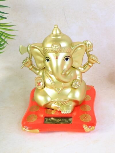 Large Lord Ganesha Idol – Decorative Religious Statue with Solar-Powered Base
