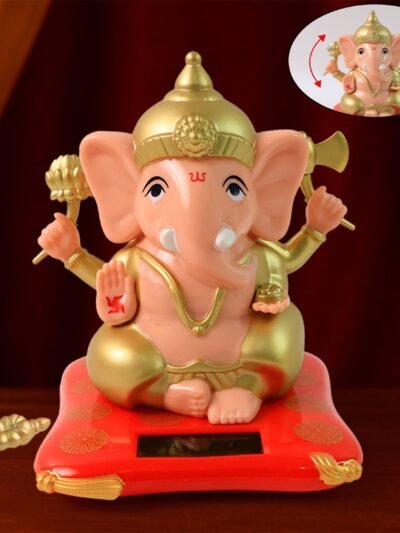 Solar-Powered Dancing Ganesha Idol – Eco-Friendly Spiritual Décor