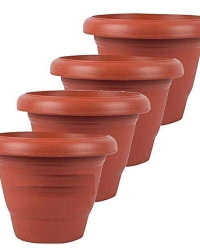 Heavy Plastic Planter Pot – Durable Brown Gamla | Indo Glow