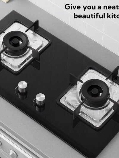 Aluminium Gas Stove Protector Covers – 10 Pc Disposable 23x23 cm