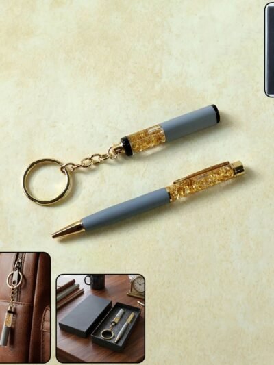 Premium 2 In 1 Keychain and Pen – Stylish Office Gift Set