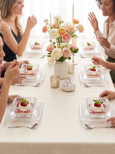 Glassware Serving Set � Elegant 12-Piece Snack & Dessert Plate Collection