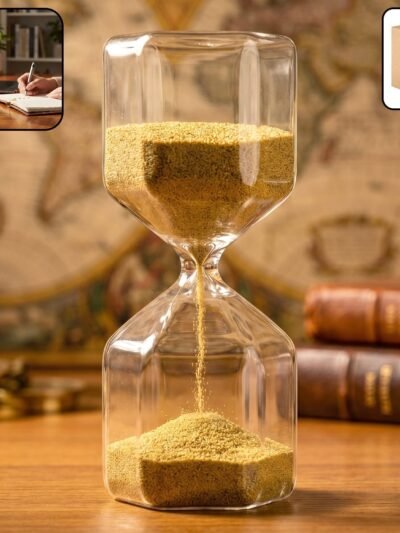 Elegant 4-Minute Glass Sand Timer for Desk & Decor
