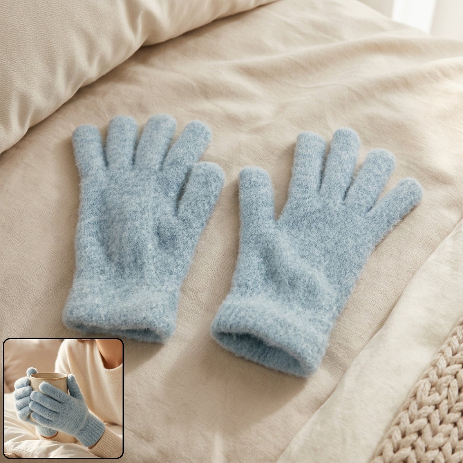 Fleece Winter Gloves � Cozy Full Finger Hand Warmers for Men & Women