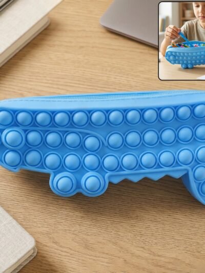 Pop It Crocodile Pencil Pouch – Stress-Relief Silicone & Spacious Design