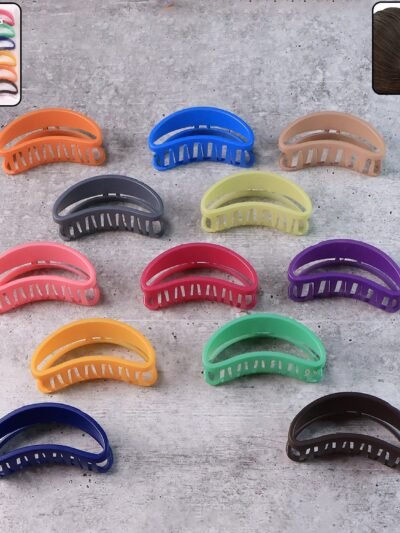 Plastic Hair Clip – Durable Matte Hair Clamp Grip (12 Pc)