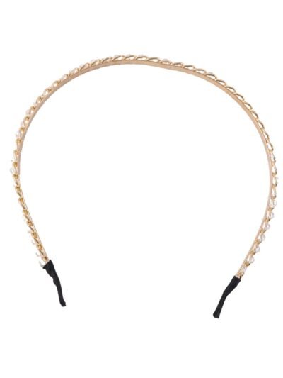 Crystal Studded Metal Hair Band – Elegant Party Accessory