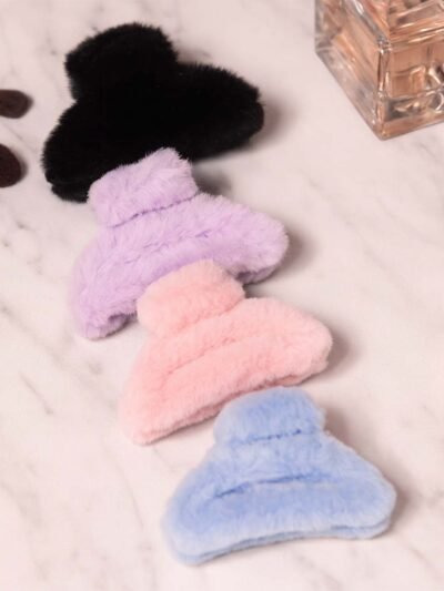 Soft Faux Fur Hair Claw Clip – Big Size Fluffy Grip