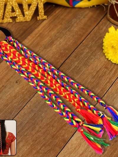 Multicolor Braided Hair Extension with Tassels – Festive & Lightweight