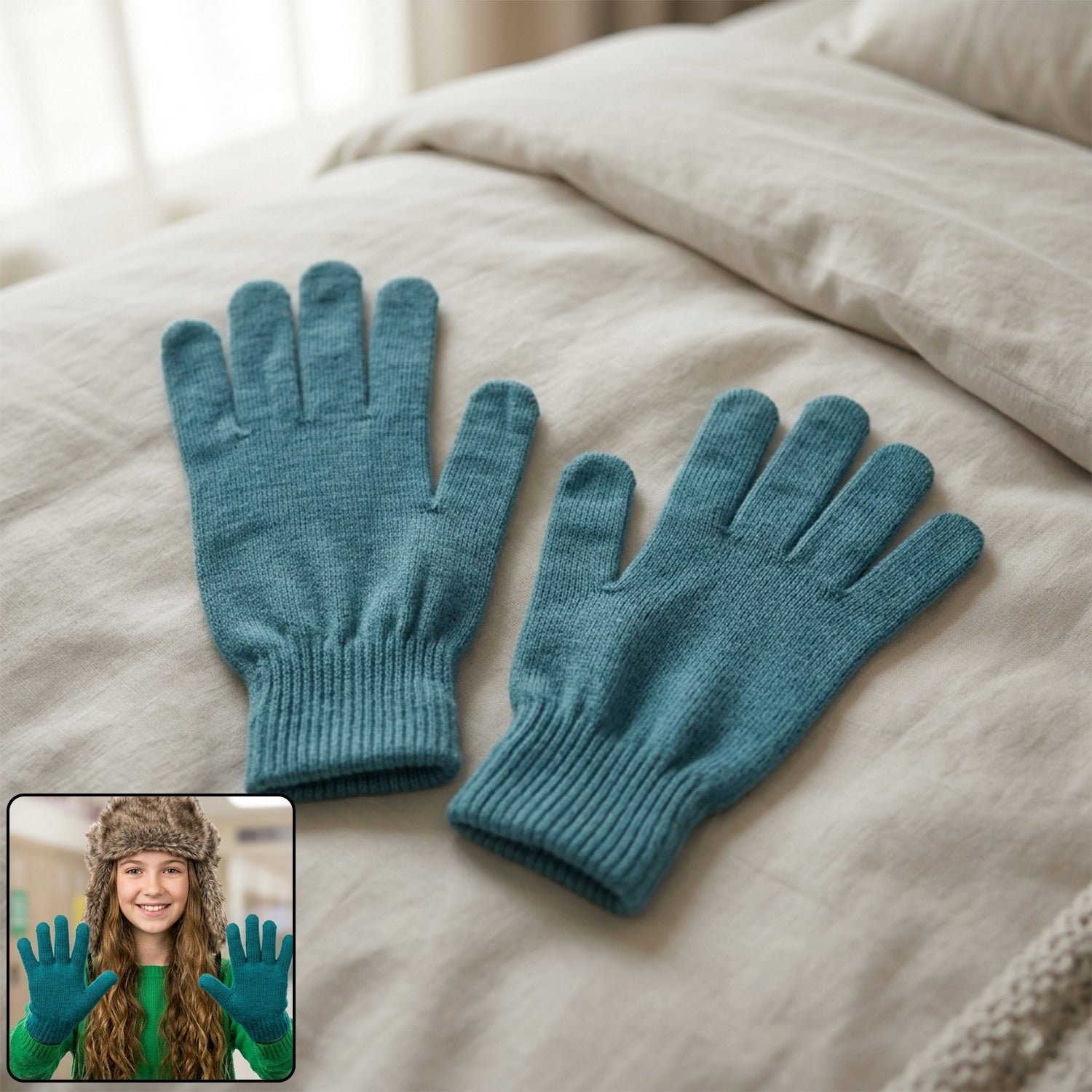 Warm Winter Knitted Gloves � Soft, Stretchable & Unisex for Cold Weather
