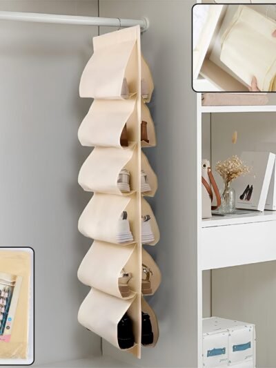 12-Pocket Hanging Shoe Organizer – Space-Saving Durable Storage