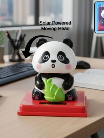 Solar Powered Panda Showpiece – Eco-Friendly Moving Head Decor