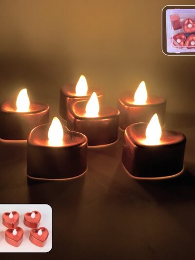 Heart Shape LED Flameless Candles – Romantic Safe Decorative Set