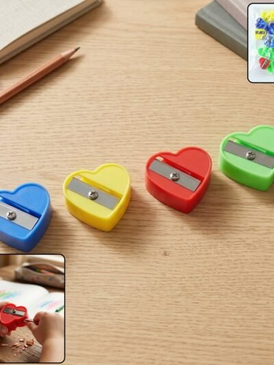 Heart Shape Pencil Sharpener – Colorful & Portable for Kids