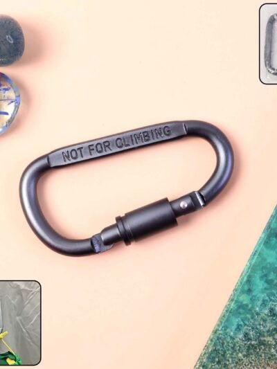 Metal Carabiner Hook with Screw Lock – Secure Heavy-Duty Utility
