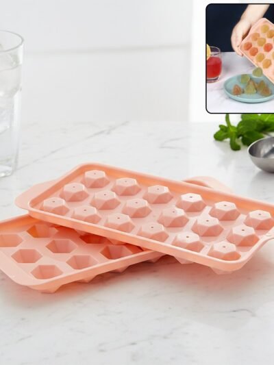 Plastic Ice Cube Tray – 18 Diamond Cavities for Easy Release