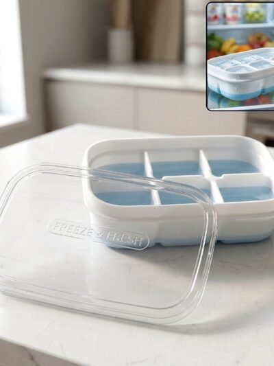 Mini Plastic 6-Cavity Ice Cube Tray � Space-Saving & Reusable