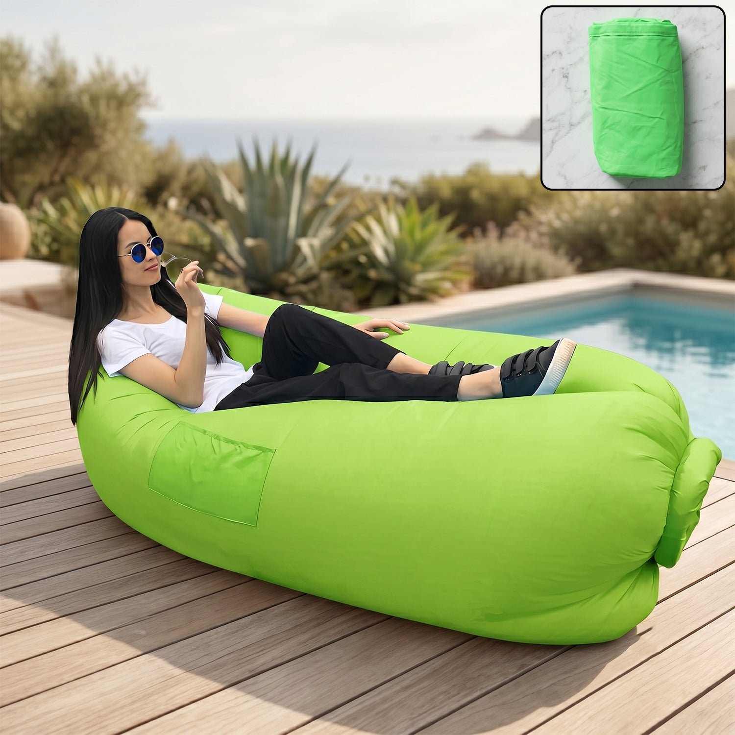 Inflatable Lounger � Portable Outdoor & Travel Recliner
