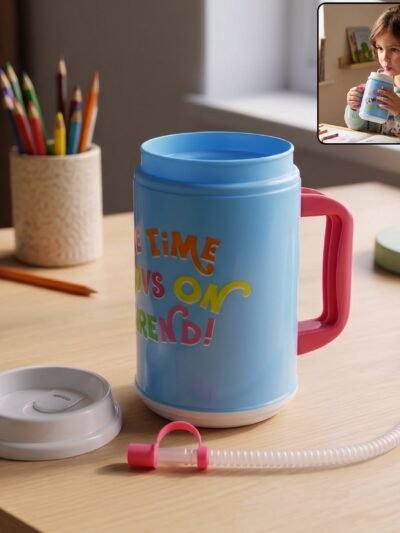 Insulated Mug with Straw – 709 ml Leak-Resistant | Bottlart