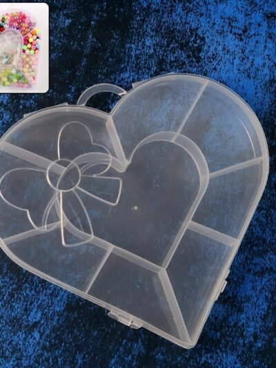 Heart-Shaped Plastic Bead Storage Organizer – 10 Adjustable Compartments
