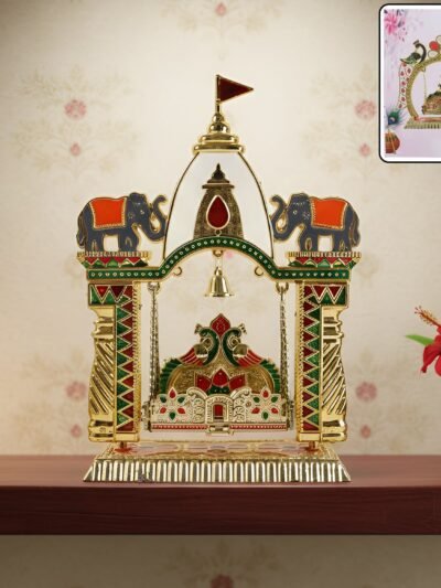 Pooja Jhula Mandir – Traditional Decorative Idol Swing with Bell