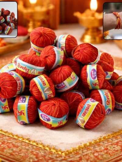 Sacred Cotton Thread Set – 48 Pooja Kalawa Balls for Rituals
