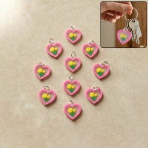 Cute Heart & Flower Bag Charm Set – Versatile & Stylish